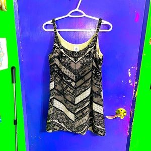 Cabi Sexy Cami Tunic Tank Dress Divina Lacey Nude Layering Piece